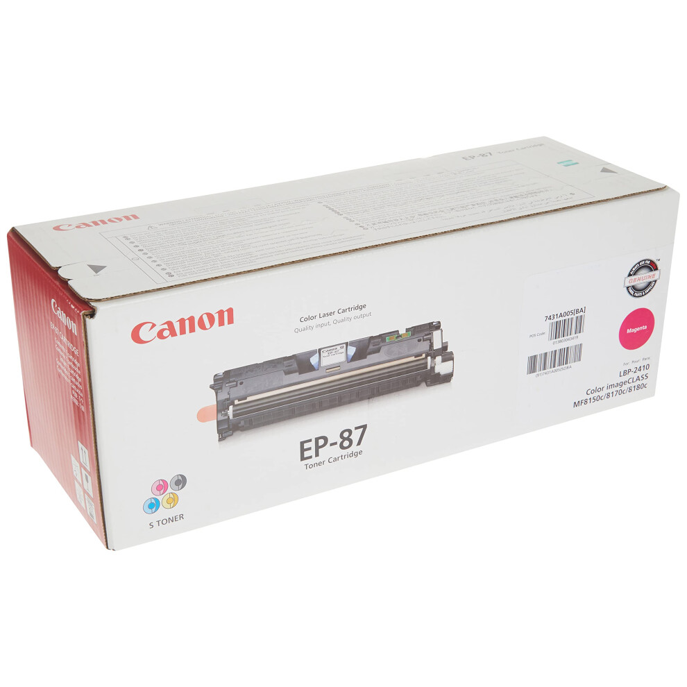 Cartouche de toner Canon EP-87 magenta (7431A005), 1 paquet, pour imprimante laser couleur Canon imageCLASS MF8170c MF8180c
