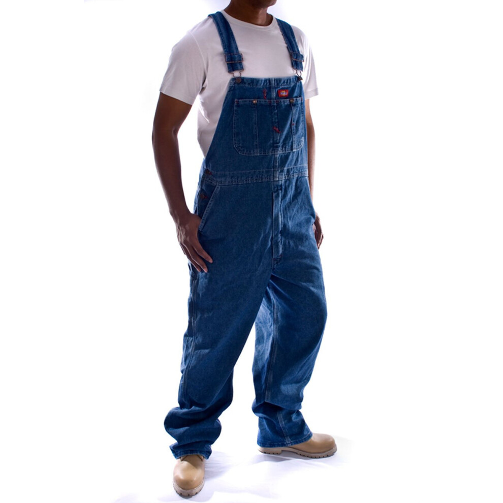 Salopette en jean Dickies pour homme, d  lav  e, bleu indigo, 38 x 34
