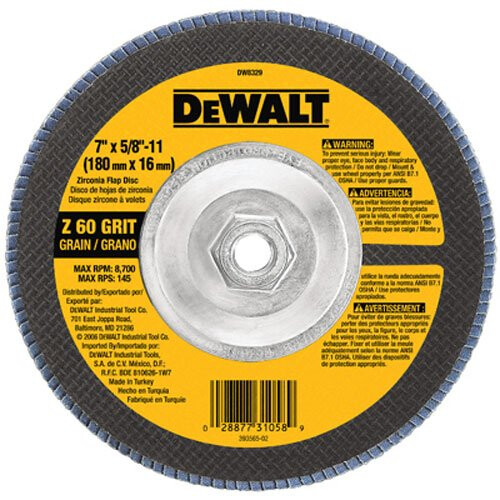 DeWalt DEWALT DW8329 7 ιντσών επί 5/8 ιντσών-11 60 κόκκων γωνιακός τροχός με πτερύγια