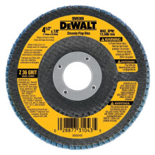 Disco lamellare per smerigliatrice angolare in zirconia DEWALT DW8312 da 4-1/2 pollici per 5/8 pollici-11, grana 60