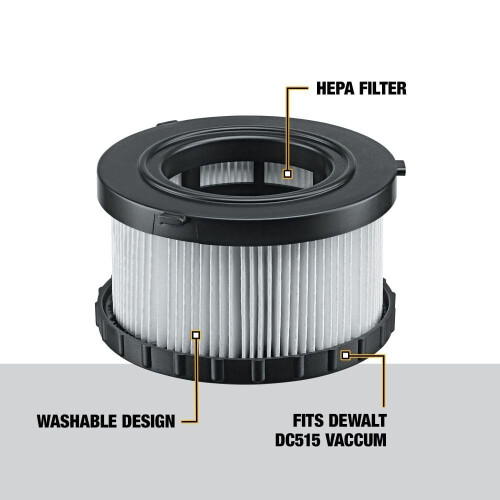 DeWalt Ανταλλακτικό φίλτρο HEPA DEWALT για λευκά DC515 (DC5151H) 1
