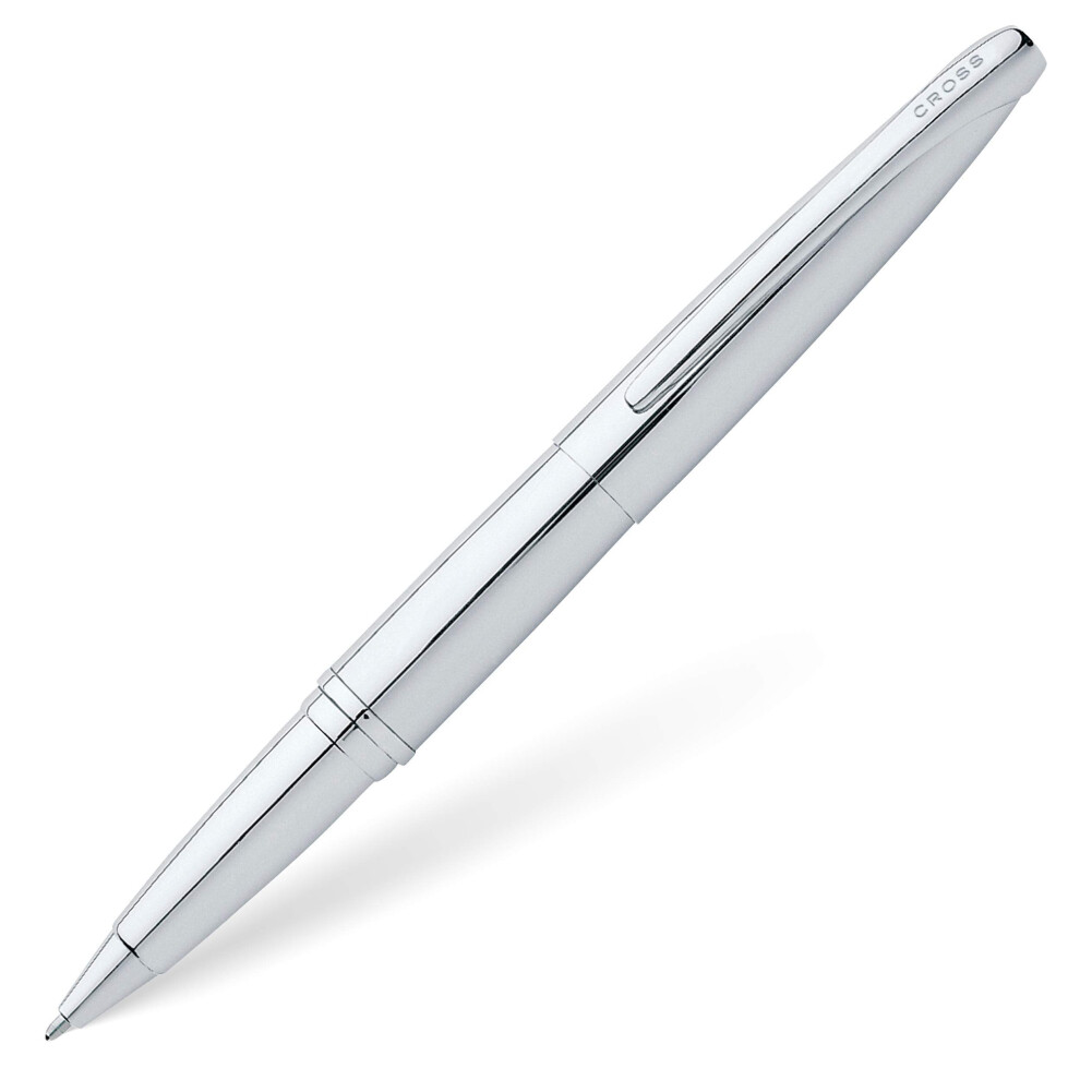Cross Atx Refillable Gel Ink Rollerball Pen Medium Rollerball Includes Premium Gift Box - Pure Chrome