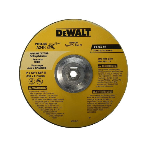 DeWalt DEWALT DeWalt DW8439 11 τροχός κοπής/λείανσης αγωγών 9 ιντσών x 1/8 ιντσών x 5/8 ιντσών 1