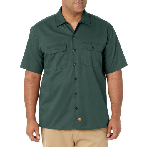 Dickies Camicia da lavoro da uomo a maniche corte Dickies Hunter Green Small