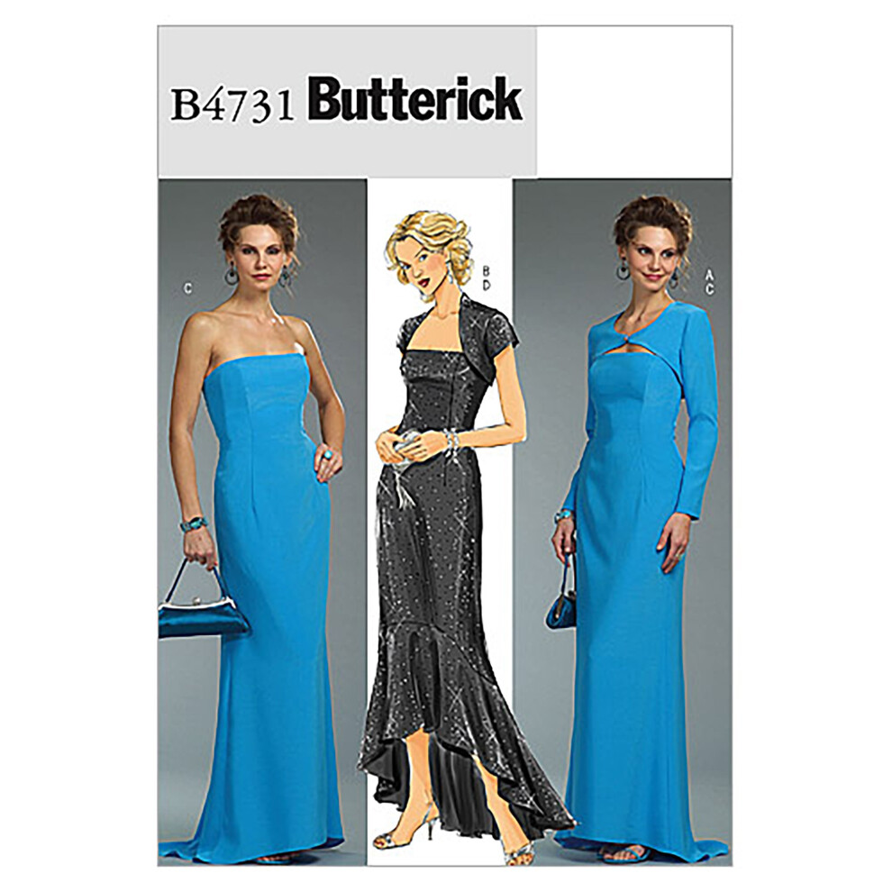 Patrons Butterick B4731 pour robe et haussement d'   paules pour femme/petite taille EE (14-16-18-20)