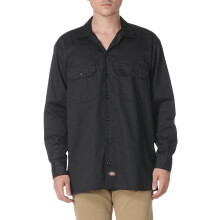 Dickies Herren Langarm Arbeitshemd mit Knopfleiste, Schwarz, X-Large DE