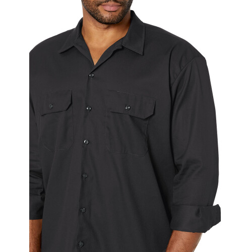 Dickies Dickies mens Long-sleeve work utility button down shirts, Black, X-Large US 2