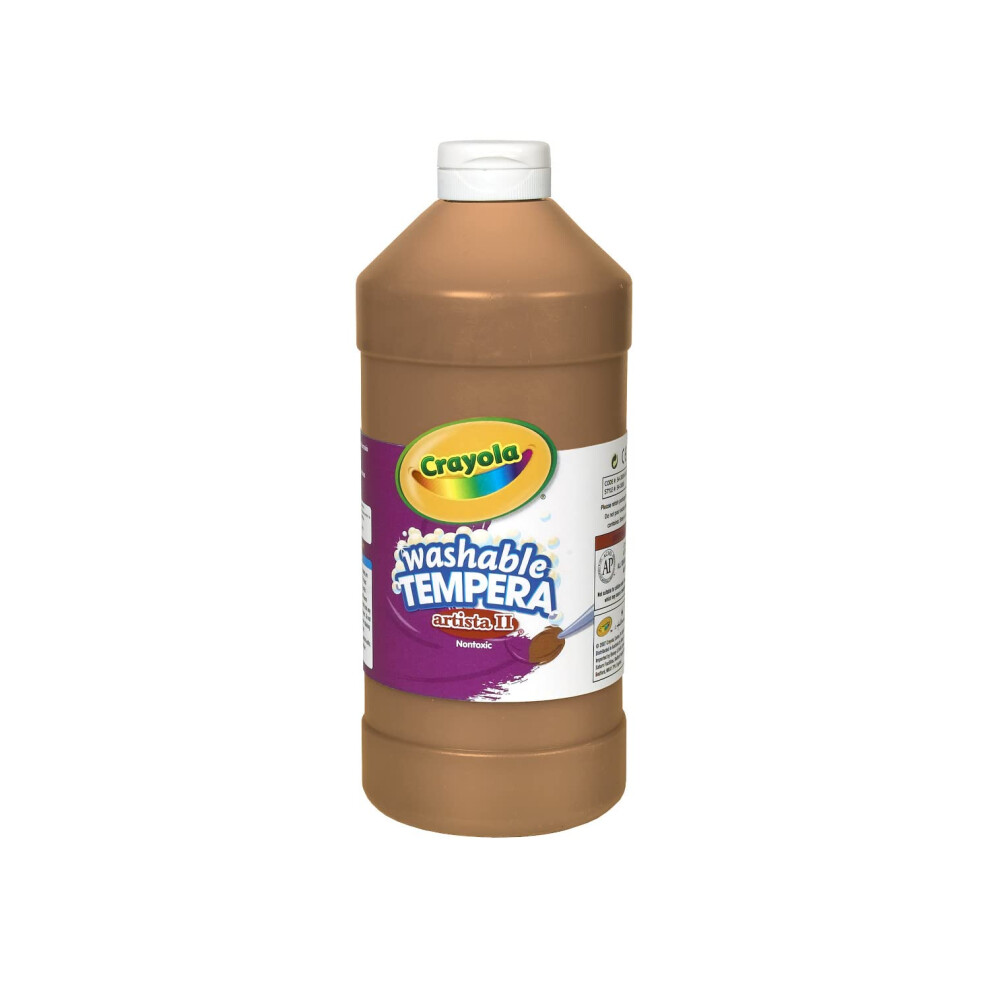 Crayola Washable Tempera Paint For Kids  Brown Paint  Classroom Supplies  Non Toxic  32 Oz Squeeze Bottle