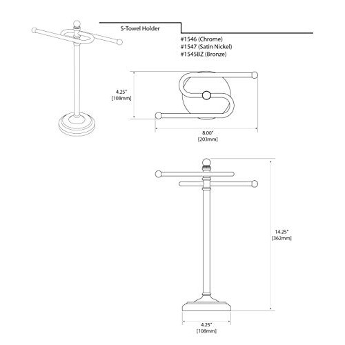 Gatco Gatco 1545BZ Στυλ S Χειροποίητη Θήκη Πετσετών, Λάδι Ρουμπίνι 2