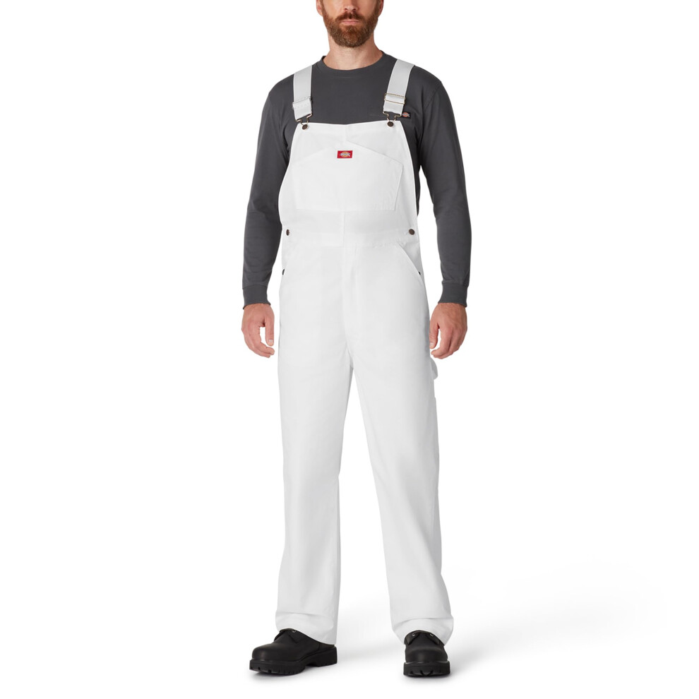 Dickies mens Painters Bib overalls and coveralls workwear apparel  White  44W x 32L US