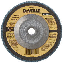 DEWALT DW8335 5-Inchx 5/8-Inch-11 120 Grit Zirconia Angle Grinder Flap Disc