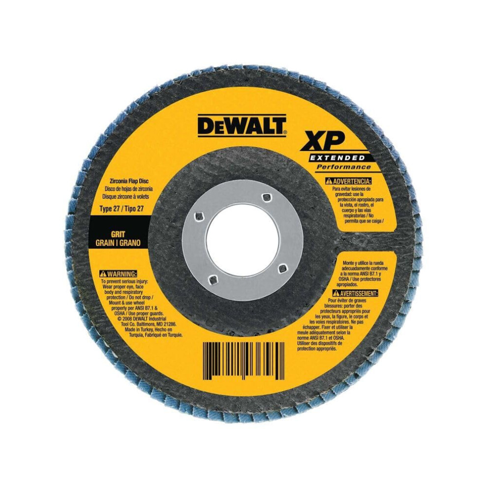 DEWALT DW8314 4-1/2 by 5/8-Inch-11 120 Grit Zirconia Angle Grinder Flap Disc
