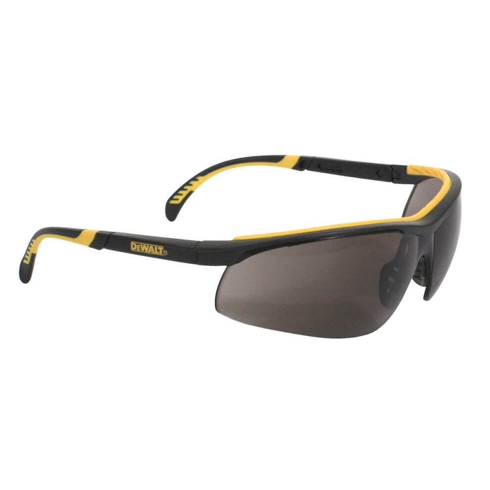 DEWALT DPG55-2C Dual Comfort Smoke High Performance Protective Safety Glasses with Dual-Injected Rubber Frame and Temples