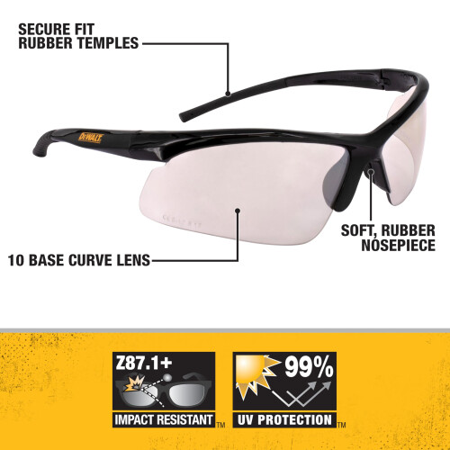 DeWalt Γυαλιά Ασφαλείας DEWALT DPG51-9C Radius Ice με 10 Βάση Καμπύλη 1