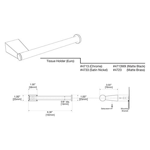 Gatco Θήκη χαρτομάντιλων Gatco 4713 σε μπλε χρώμα, χρωμιωμένη 2