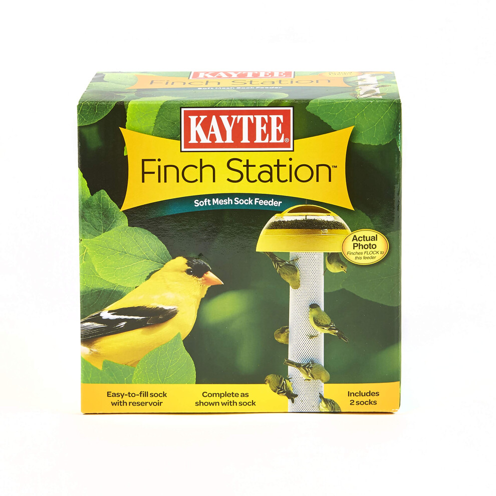 Kaytee Wild Bird Finch Station Soft Mesh Sock Feeder Includes 2 Socks