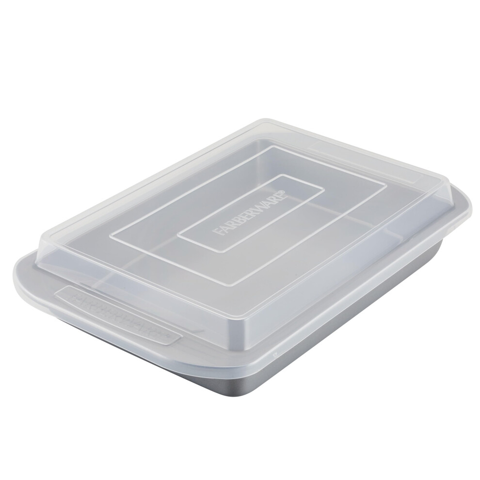 Farberware Nonstick Bakeware Baking Pan With Lid / Nonstick Cake Pan With Lid Rectangle - 9 Inch X 13 Inch Gray