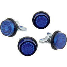 Chris Products CH4B Blue Motorcykel Mini -registreringsskyltreflektor 4 Pack