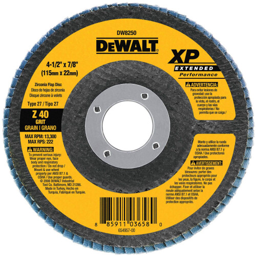 DeWalt DEWALT DW8250 Δίσκος με πτερύγια 40g XP 4-1/2 ίντσας επί 7/8 ίντσας