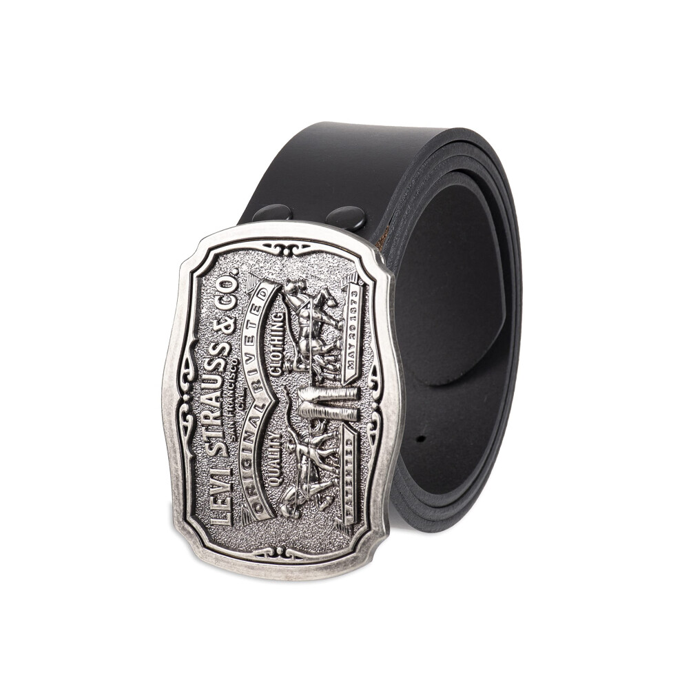 Levi's Teen Boys Leather With Plaque Buckle Apparel-belts  Midnight Black  32 US