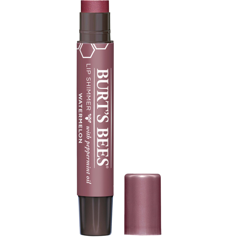 Burt's Bees Lip Balm  Moisturizing Lip Shimmer for Women  for All Day Hydration  with Vitamin E & Coconut Oil  100% Natural  Watermelon  0.09 Ounce