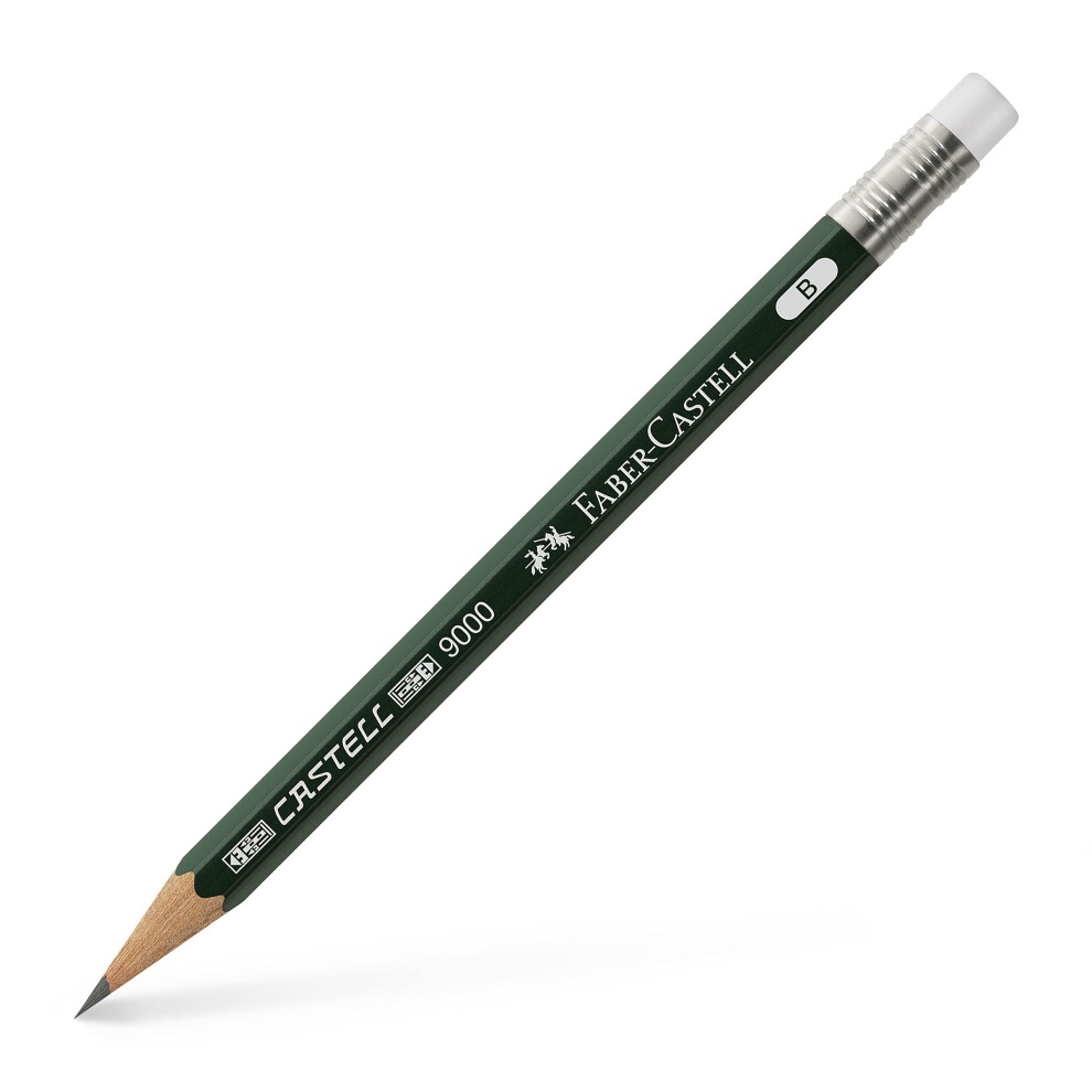 Faber-Castell 9000 Perfect Pencil Refill; B - 3 Spare Graphite Pencils with Smudge Free Eraser - Writing  Drawing and Sketch Pencils