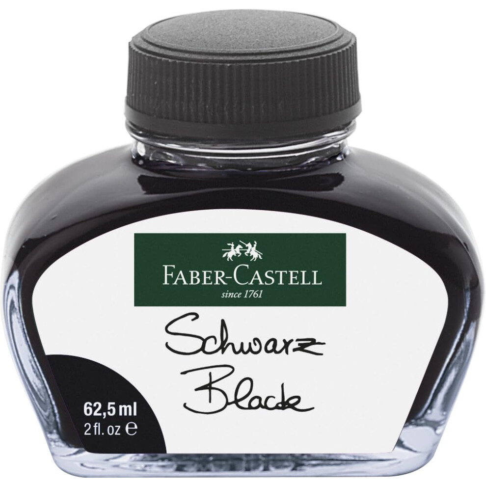 Faber-Castell Fountain Pen Ink  Black - 65.5ml Ink Bottle - Liquid Ink for Fountain Pens
