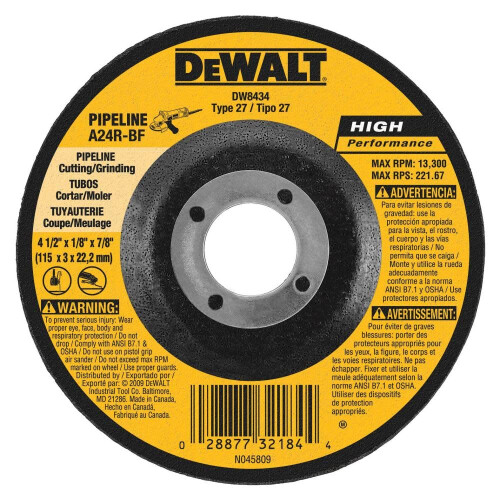 DeWalt DEWALT DW8435 Τροχός κοπής/λείανσης αγωγών 4-1/2 ίντσας επί 1/8 ίντσας επί 5/8 ίντσας -11