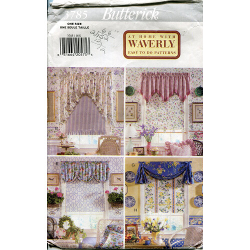Butterick Butterick Pattern 3785 em casa com pacote Waverly Window Valance and Shade
