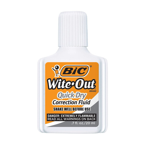 BIC Wite-Out Quick Dry Correction Fluid, 20 ml Bottle, White, 3/Pack 2