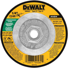 DEWALT DW4551 Masonry Grinding Wheel 5/8-11-Inch Arbor 4-1/2-Inch by 1/4-Inch