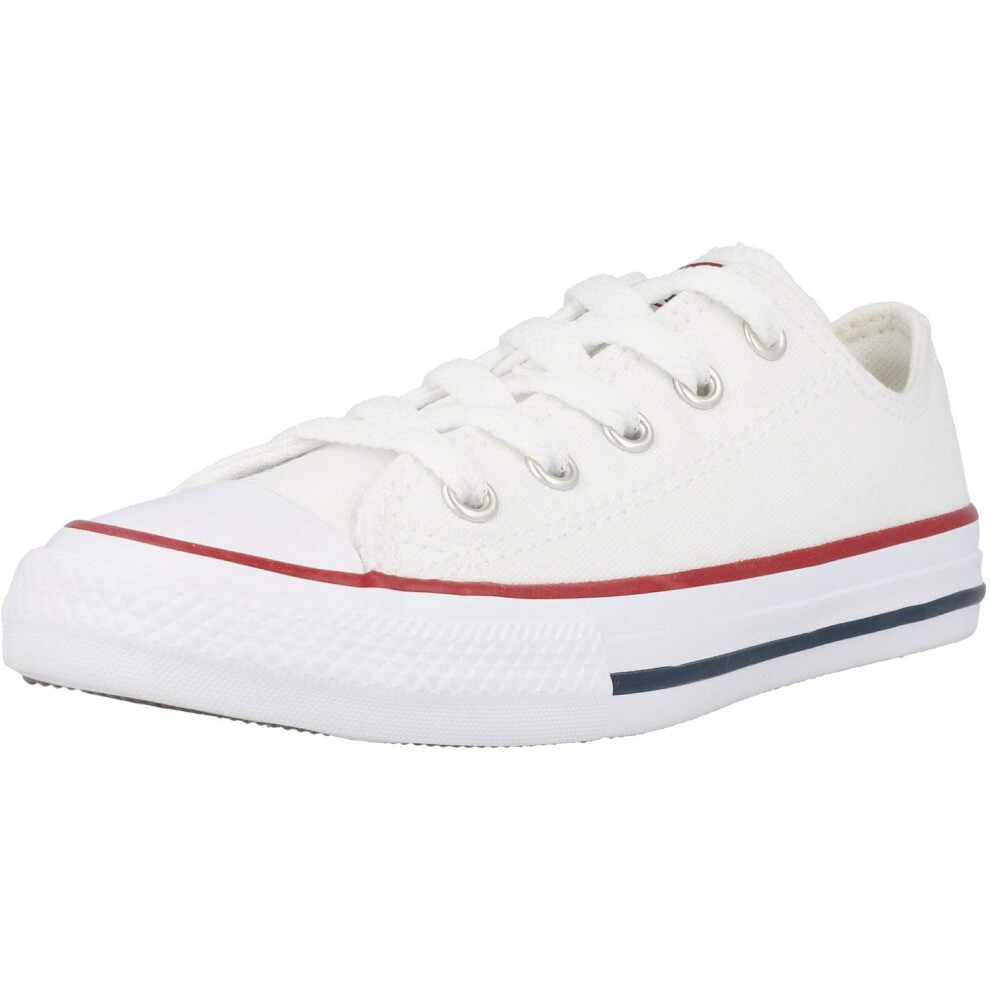 Converse Boy's Chuck Taylor All Star Canvas Low Top Sneaker  Optical White  4 Toddler