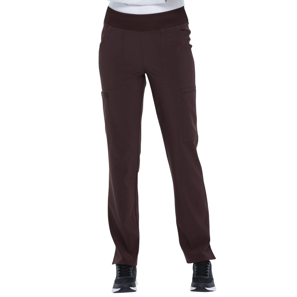 Dickies Women's Scrub Pants Natural Rise Tapered Leg Pull-On Bottoms with 7 Pockets and Knit Waistband Plus Size DK005  2XL  Espresso