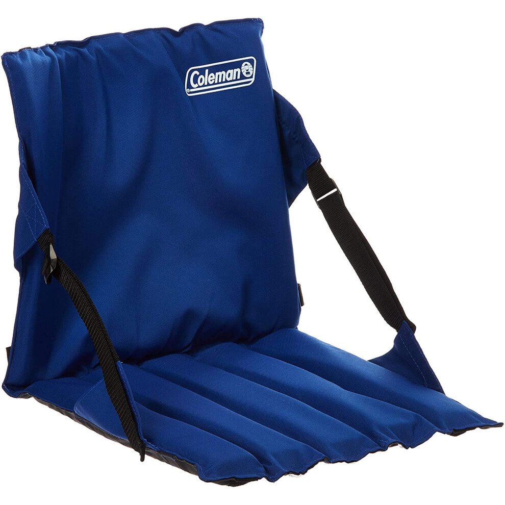 Coleman Blue Portable Stadium Seat Cushion  Lightweight Padded Seat for Sporting Events and Outdoor Concerts  Bleacher Cushion with Backrest