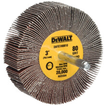 DEWALT Flap Wheel 3-Inch x 1-Inch x 1/4-Inch HP 80-Grit (DAFE1H0810)