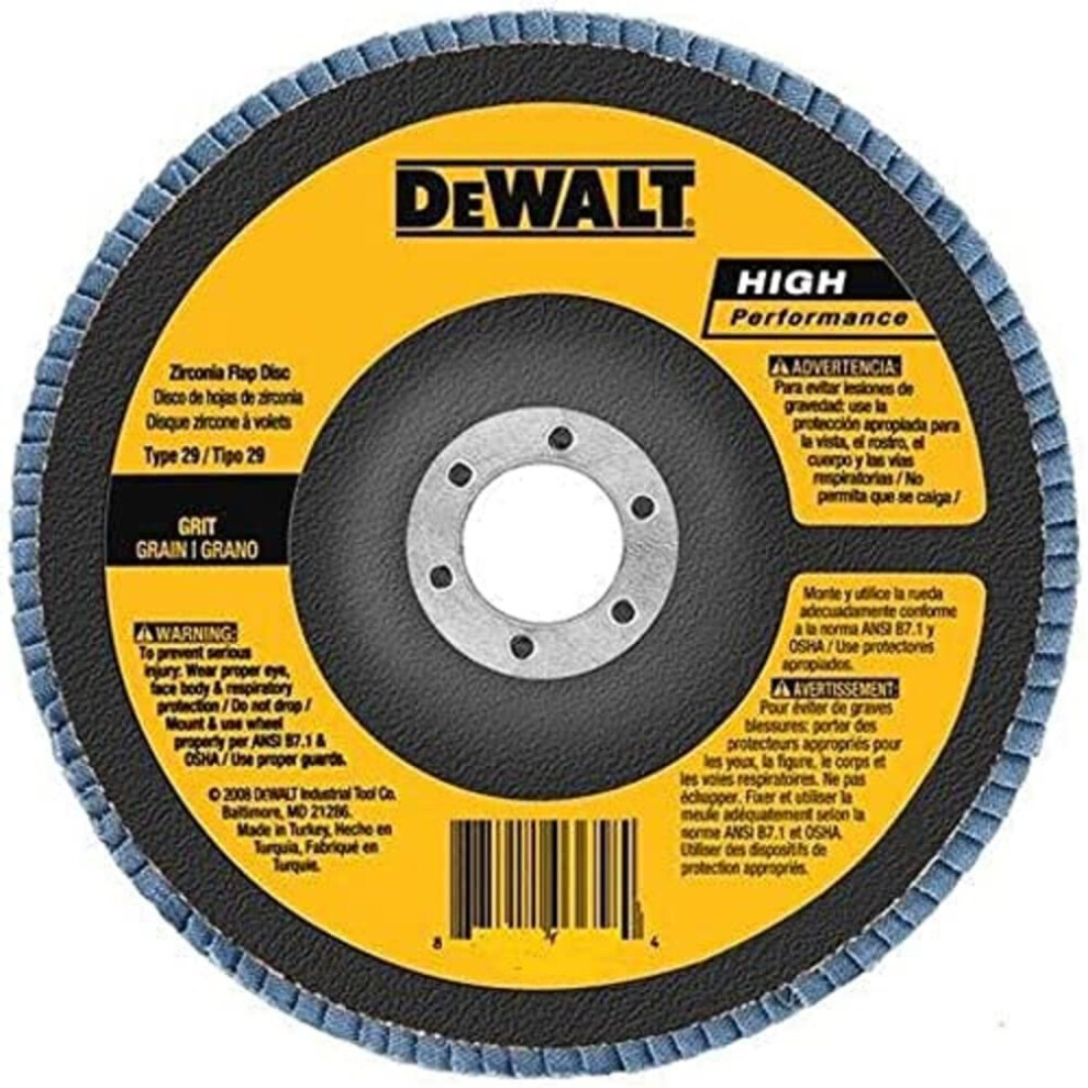DEWALT DW8337 4-1/2-Inch by 5/8-Inch-11 24g Type 29 HP Flap Disc