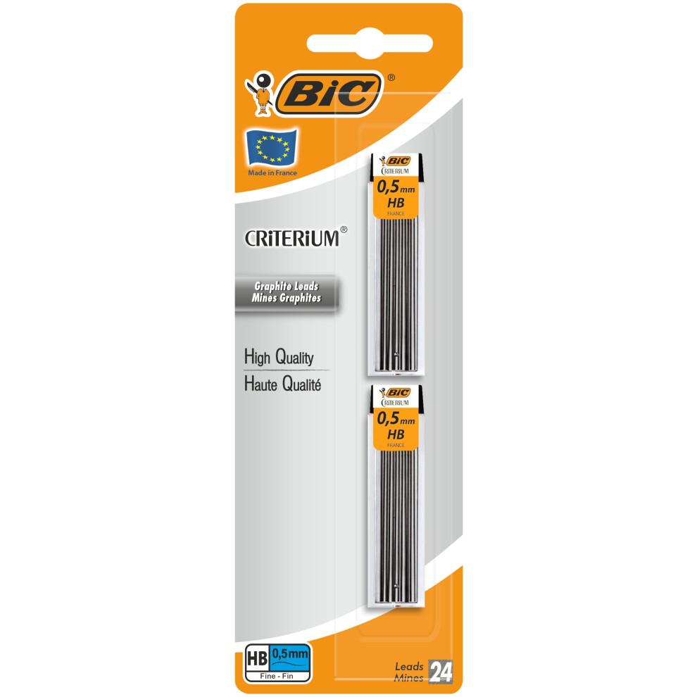 Bic Graphite Leads - 0.5 Mm Hb 2 Blister Packs Of 12 Leads
