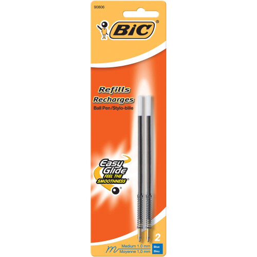 BIC BIC Pen Refill fr bred kropp/Velocity/Clear Click Medium Point Pack om 2 bl - MRC21-B-BLU