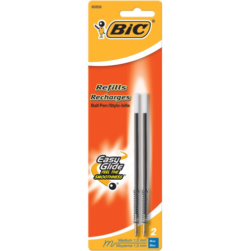 BIC BIC Pen Refill fr bred kropp/Velocity/Clear Click Medium Point Pack om 2 bl - MRC21-B-BLU 2