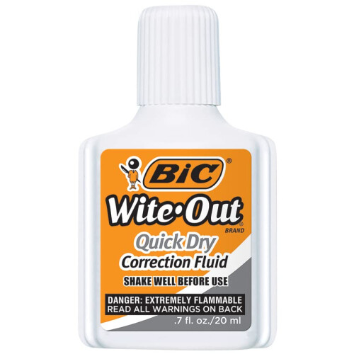 BIC BIC Wite-Out Quick Dry Correction Fluid - 2 pack - white color writeout - white-out 1