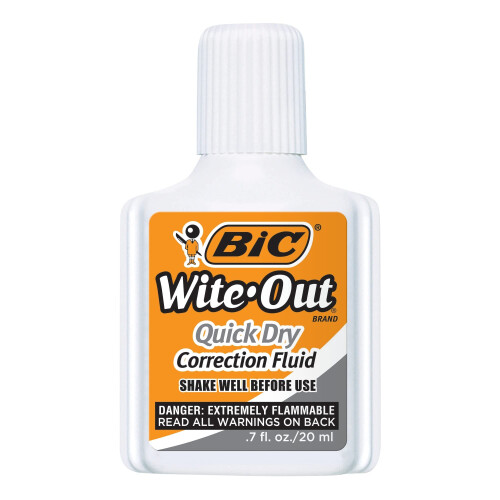 BIC BIC Wite-Out Quick Dry Correction Fluid - 2 pack - white color writeout - white-out 2