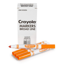 Crayola Broad Line -tussit - oranssit (12 kpl) Tussit lapsille, irtotavarana koulutarvikkeita opettajille, myrkytön tussin täyttöpakkaus uudellee