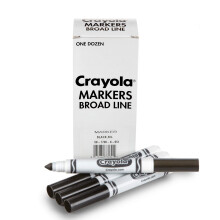 Crayola Broad Line Markers - Black (12ct)  Markers for Kids  Bulk School Supplies for Teachers  Nontoxic  Marker Refill with Reusable Box