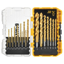 DEWALT Titannitrid-beschichteter Bohrersatz, Pilot Point, 21-teilig (DW1361)