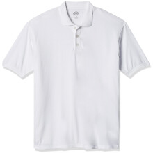 Dickies Herren-Kurzarm-Pique-Poloshirt, Weiß, Größe L