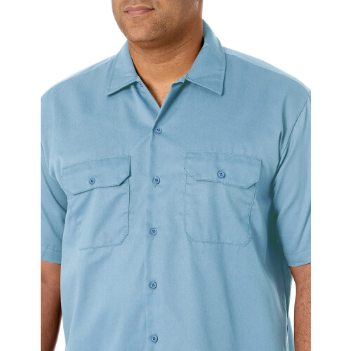 Dickies Dickies Ανδρικό Big-Tall Κοντομάνικο Πουκάμισο Εργασίας, Ανοιχτό Μπλε, 3X 2