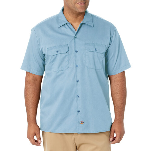 Dickies Dickies Ανδρικό Big-Tall Κοντομάνικο Πουκάμισο Εργασίας, Ανοιχτό Μπλε, 3X