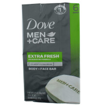 Dove Men+Care Sapone Corpo e Viso Extra Fresh 4 oz, 6 Bar (Confezione da 2)