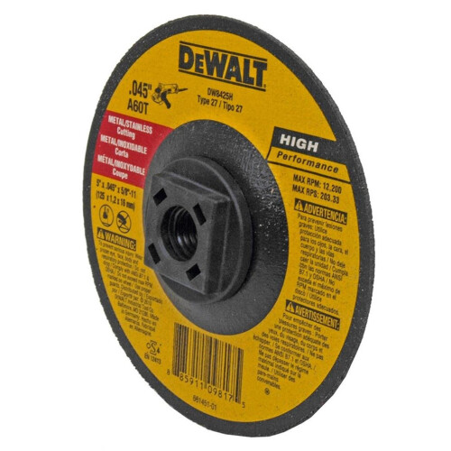 DeWalt DEWALT DW8425H Δίσκος κοπής μετάλλου 5/8-11 με άξονα 5 ίντσες επί 0,045 ίντσες