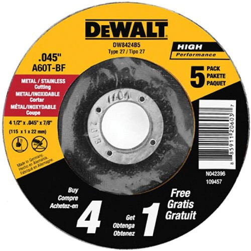DeWalt DeWalt Accessories DW8424B5 5PK Τροχός κοπής MTL 4,5""